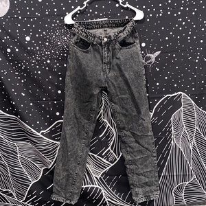 WOMENS DARK GREY BOYFRIEND JEANS